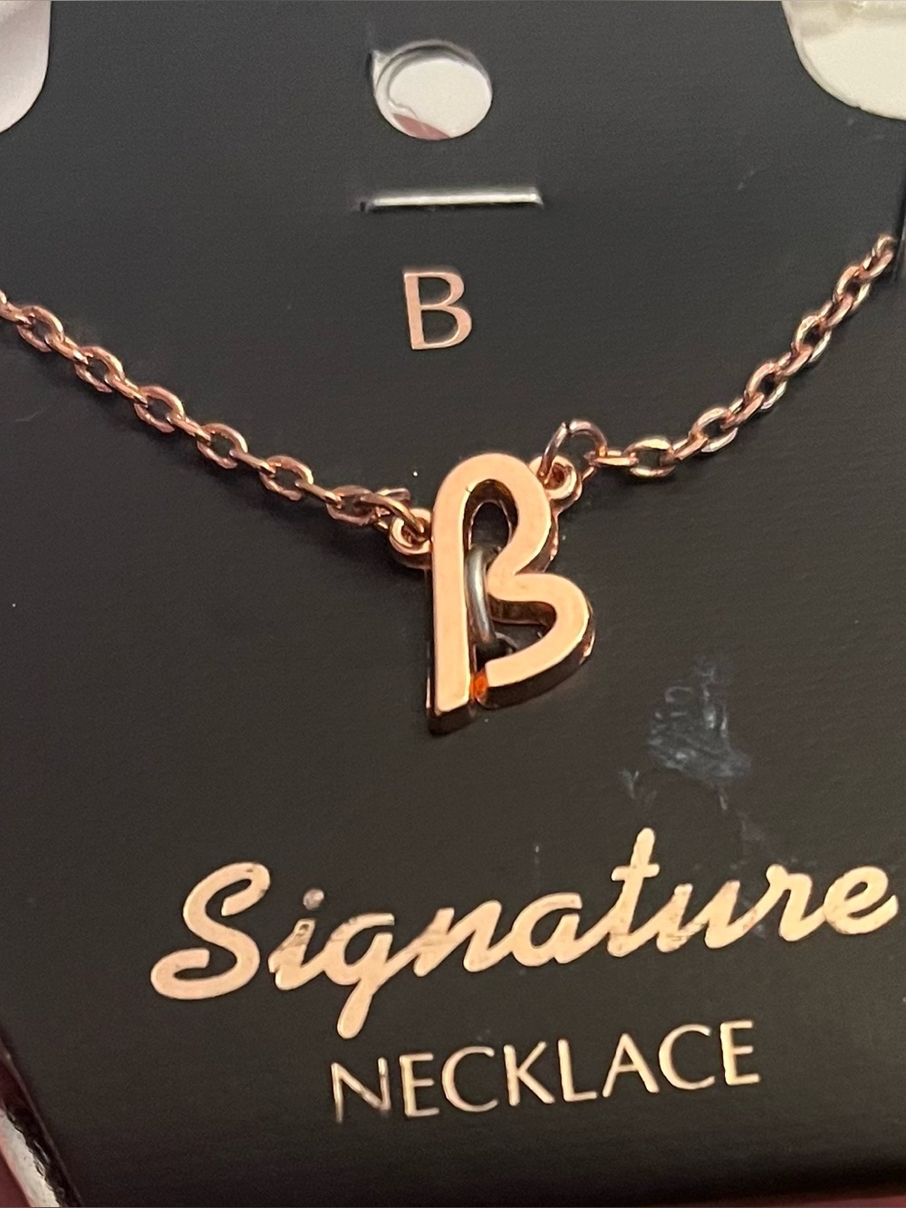 Signature Rose Gold 'B' Initial Pendant Necklace
